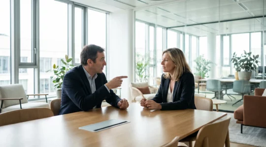 Élus CSE en discussion lors d'une réunion de dialogue social en entreprise